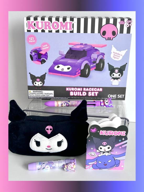 Sanrio Accessories - 💜(KUR356) Kuromi Adorable 5-Piece Race Car Bundle!